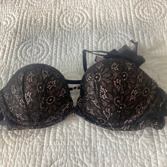 NWT Victoria’s Secret Very Sexy 32C Push Up Padded Multi-way Black Lace Bra - Picture 8 of 10